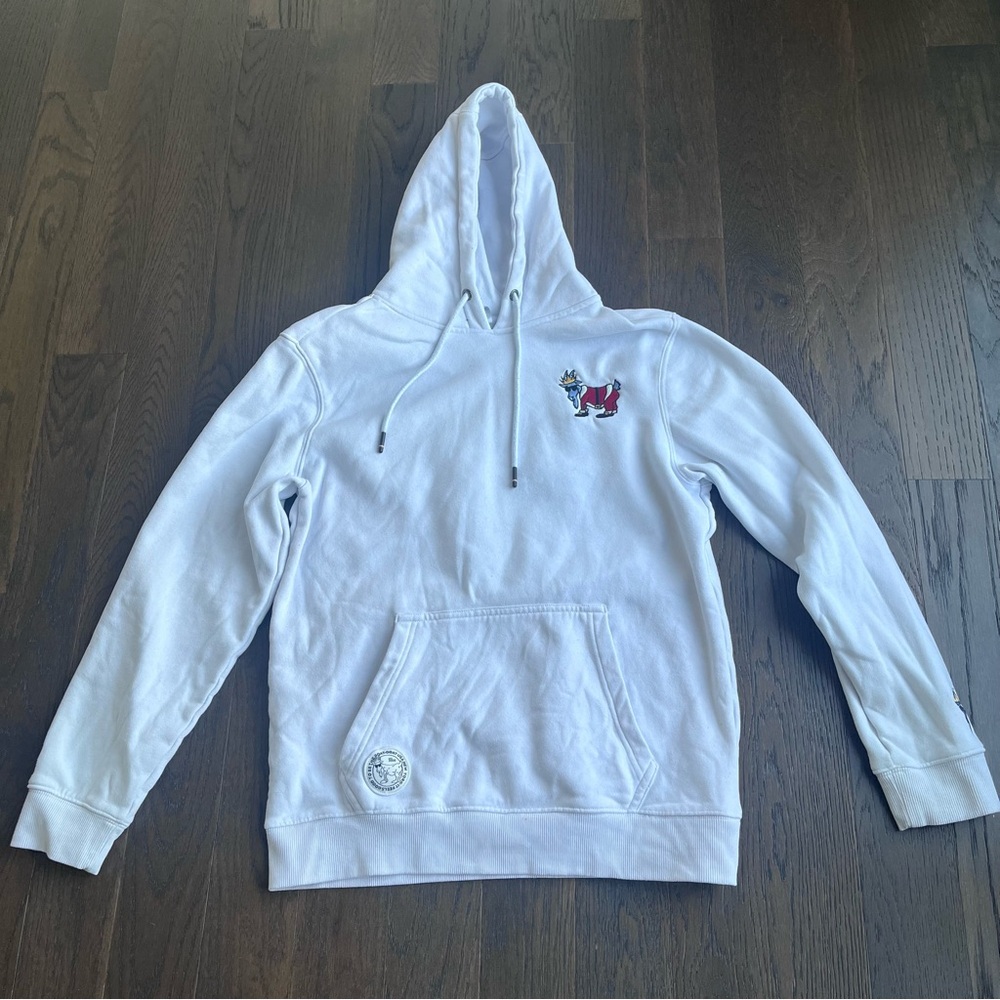 GOAT USA White Santa Hooded Sweatshirt with Embroidered Logo